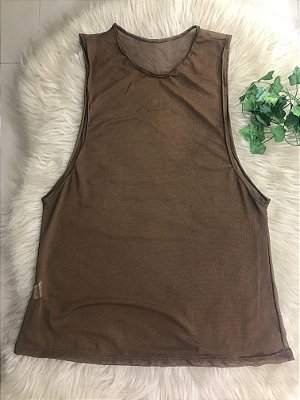 Blusa Regatão Tule Cor Marrom