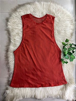 Blusa Regatão Tule Cor Terra Cota