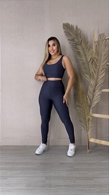 Conjunto Legging Básica + Top Clarisse Cor Cinza