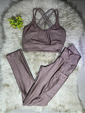 Conjunto Legging Bolso+Top Ana Cor Cappucino