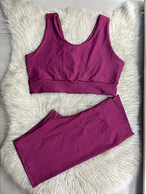 Conjunto Short Ciclista Plus Size Cor Marsala