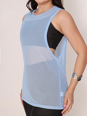 Blusa Regatão Tule Cor Azul BB