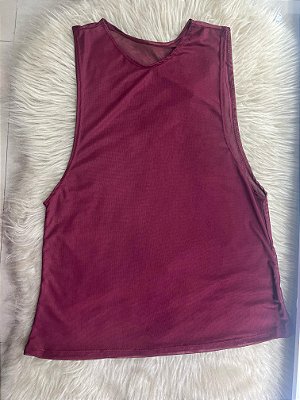 Blusa Regatão Tule Cor Marsala