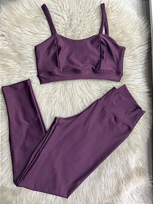 Conjunto Legging Básica+ Top Camilla Cor Açai