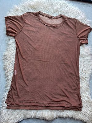 Blusa Mulet Tule Cor Marrom
