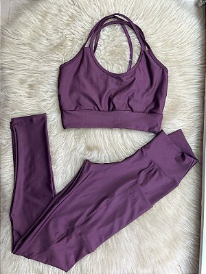 Conjunto Legging Bolso+Top Ana Cor Açaí