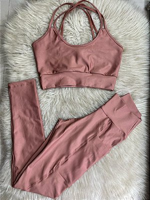 Conjunto Legging Bolso+Top Ana Cor Avela