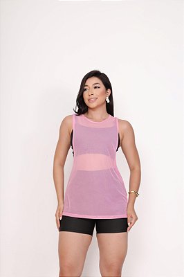 Blusa Regatão Tule Cor Rosa BB