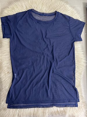 Blusa Mulet Tule Cor Azul Marinho
