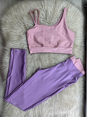 Conjunto Legging Marcela+ Top Cor Orquidea+Rosa BB