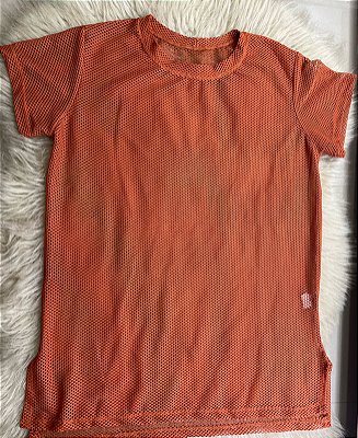 Blusa Mulet Arrastão Poliamida Cor Terra Cota