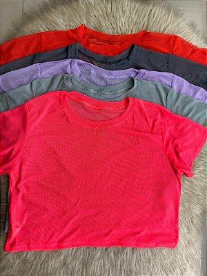 Blusa Croped Tule Cor Sortidas
