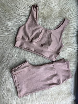Conjunto Short Meia Coxa+ Top Clarisse Cor Cappucino