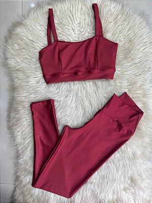 Conjunto Legging Básica+ Top Camilla Cor Marsala