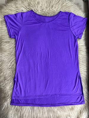 Blusa de Manga Mulet Cor Roxo Médio