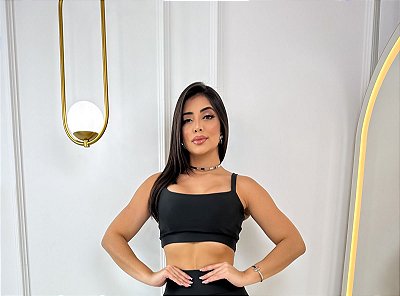 Top Avulso Alça Reta Cor Preto
