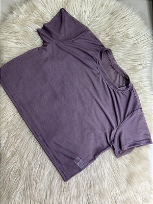 Blusa Croped Tule Cor Roxo Profundo