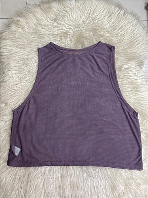 Regata Croped Tule Cor Roxo Profundo