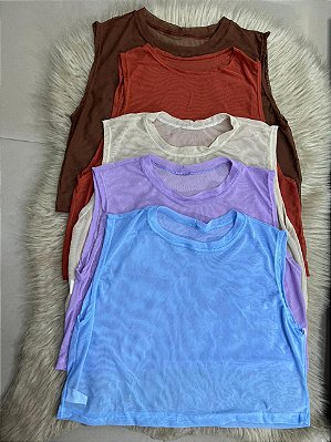 Regata Croped Tule Cor Sortidas