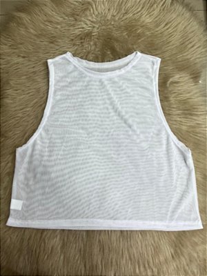 Regata Croped Tule Cor Branco