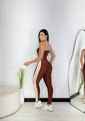 Macacão Longo Gaby Cor Cobre+Off