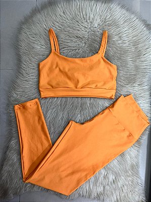 Conjunto Legging Básica+ Top Alça Reta Cor Cronos