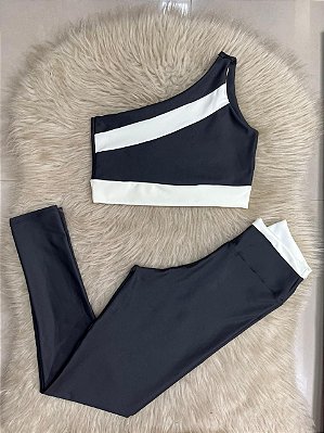 Conjunto Sofia Legging+Top Cor Preto+Off