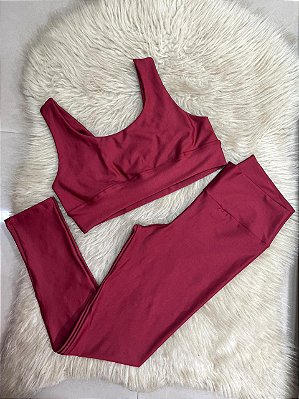 Conjunto Legging Básica+Top Clarisse Cor Marsala