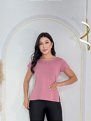 Blusa de Manga Mulet Cor Rosa Queimado