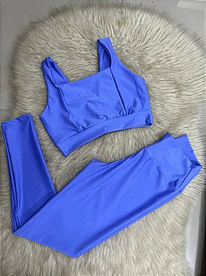 Conjunto Laycy Legging Canelado Poliamida+Top Cor Lavanda