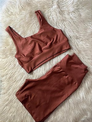 Conjunto Short Meia Coxa+ Top Clarisse Cor Cobre