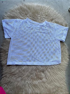 Croped Arrastão Poliamida Cor Branco