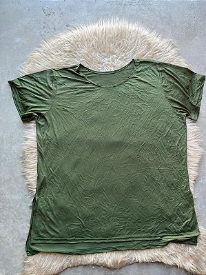 Blusa de Manga Mulet Cor Verde Militar