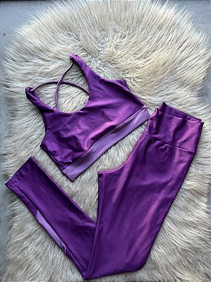 Conjunto Legging Val+ Top Cor Roxo Uva+Orquidea