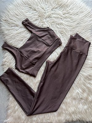 Conjunto Laycy Legging+Top Cor Marrom