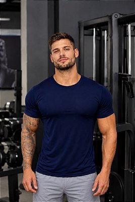 Camiseta Masculina Dry Fit Cor Azul Marinho