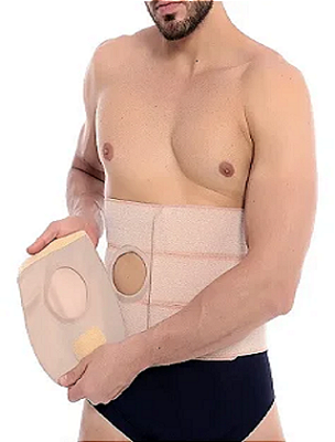 Faixa Abdominal para Bolsa de Colostomia|3 Gomos|Orifício 7cm - cód 1667 - Biobela
