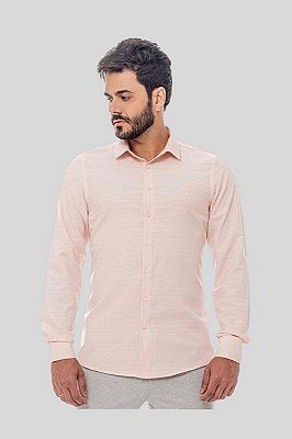 Camisa Social Masculina Slim Zuggy Salmão