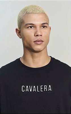 Camiseta Masculina Cavalera Preto Alto Relevo Metalizado 2772