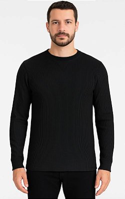 Blusa Manga Longa Eco Texture Booq Preto