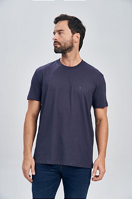 Camiseta Masculina Acostamento Pima Azul Marinho 2114