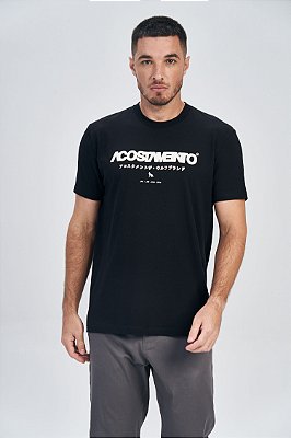 Camiseta Masculina Acostamento Elastano Preto 2096