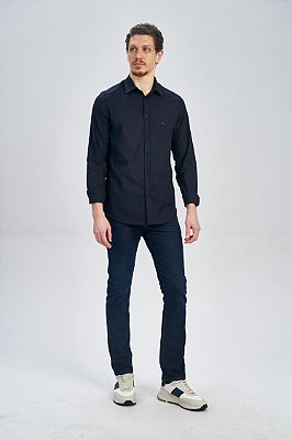 Camisa Social Acostamento ML Azul Marinho 1018