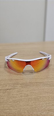 Óculos Esportivo Branco com Lente Laranja/Amarelo 28150