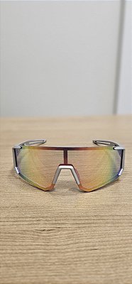 Óculos Esportivo Cinza com Lente Colorida 5309