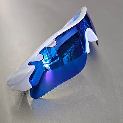 Óculos Esportivo Branco com Lente Azul/Roxa 28150