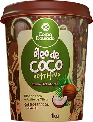 Creme de Pentear e Hidratar 2 em 1 Oleo de Coco Pote 1Kg