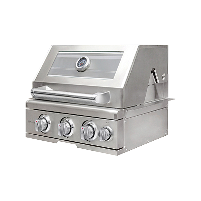 Churrasqueira a Gás Alluma Max em Inox 304 de Embutir - Com Visor e Infrared - 3 + 1 Queimadores - A300MAX