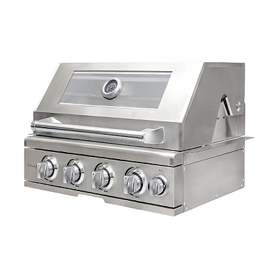 Churrasqueira a Gás Alluma Max em Inox 304 de Embutir - Com Visor e Infrared - 4 + 1 Queimadores - A400MAX