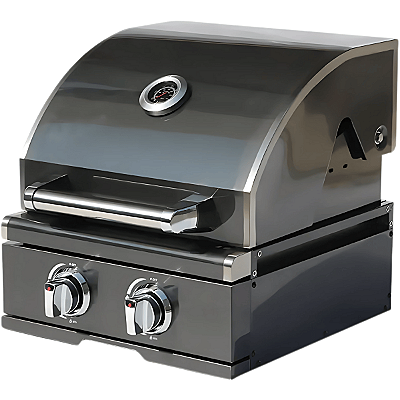 Churrasqueira a Gás Alluma Pro Em Inox Black Titanium de Embutir - 2 Queimadores